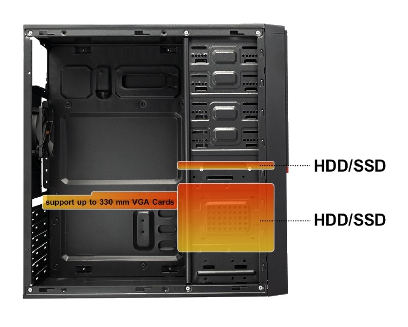 فضای قرار گیری SSD در کیس کامپیوتر فاطر مدل F-3203